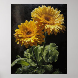 Yellow Gerbera Daisy Art Print Poster