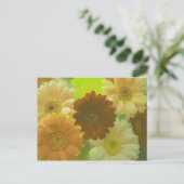 Yellow Gerbera Daisy Blume Foto Postkarten (Stehend Vorderseite)
