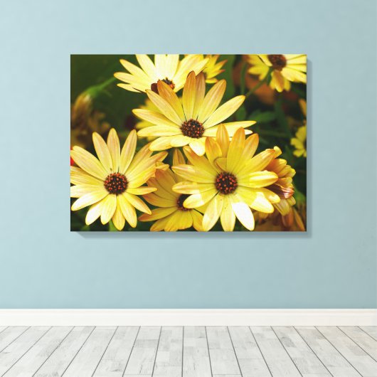 Yellow Gerbera Daisy Blume Leinwand Art (Insitu (Holzboden))