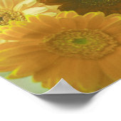 Yellow Gerbera Daisy Blume Wall Art Print Poster (Ecke)
