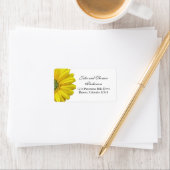 Yellow Gerbera Daisy Blume Wedding Address Adressaufkleber (Insitu)