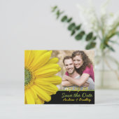 Yellow Gerbera Daisy Foto Wedding Rett Date Save The Date (Stehend Vorderseite)