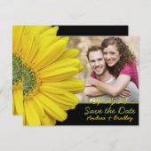 Yellow Gerbera Daisy Foto Wedding Rett Date Save The Date (Vorne/Hinten)