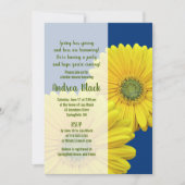 Yellow Gerbera Daisy Navy Bridal Dusche Einladung (Vorderseite)
