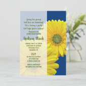 Yellow Gerbera Daisy Navy Bridal Dusche Einladung (Stehend Vorderseite)