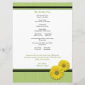 Yellow Gerbera Daisy Polka Dot Wedding Program Programm (Rückseite)