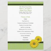 Yellow Gerbera Daisy Polka Dot Wedding Program Programm (Vorderseite)