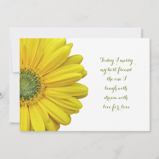 Yellow Gerbera Daisy Wedding Einladung (Rückseite)