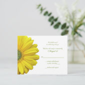 Yellow Gerbera Daisy Wedding Repair Card RSVP Karte (Stehend Vorderseite)