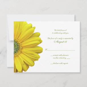Yellow Gerbera Daisy Wedding Repair Card RSVP Karte