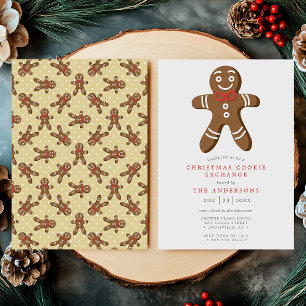 Yellow Gingerbrot Man Cookie Exchange Weihnachten Einladung