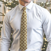 Yellow Gingerbrot Man Polka Dot Christmas Krawatte