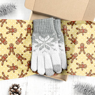 Yellow Gingerbrot Mann Weihnachten Seidenpapier