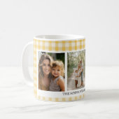 Yellow Gingham 3 Foto Kaffeetasse (Vorderseite Links)