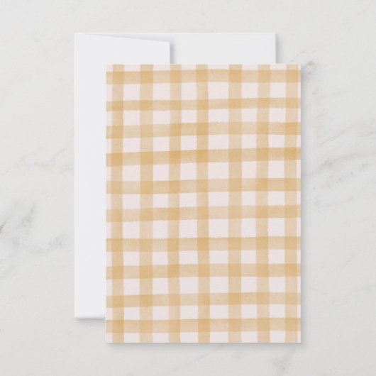 Yellow Gingham Albern Gans mit Balloon Birthday Dankeskarte (Rückseite)