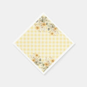 Yellow Gingham Baby Dusche Serviette (Ecke)