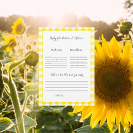 Yellow Gingham Baby Predictions II Einladung