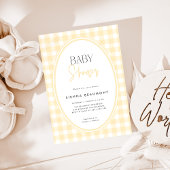 Yellow Gingham Baby Shower Invitation Einladung