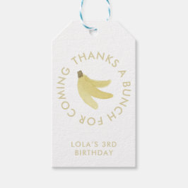 Yellow Gingham Banana Party "Danke a Bunch" Geschenkanhänger