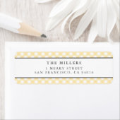 Yellow Gingham Birth Announcement Address Labels (Insitu)