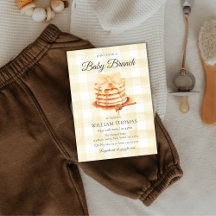 Yellow Gingham Bow Baby Brunch Pancake Baby Dusche
