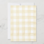 Yellow Gingham Bow Baby Brunch Pancake Baby Dusche Einladung (Rückseite)