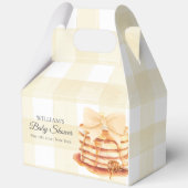 Yellow Gingham Bow Pancake Brunch Babydusche Geschenkschachtel (Vorderseite)