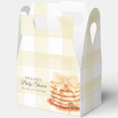 Yellow Gingham Bow Pancake Brunch Babydusche Geschenkschachtel (Offen)