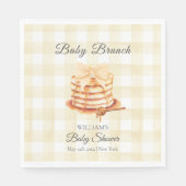 Yellow Gingham Bow Pancake Brunch Babydusche Serviette (Vorderseite)