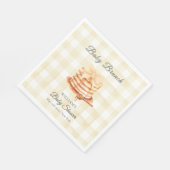 Yellow Gingham Bow Pancake Brunch Babydusche Serviette (Ecke)