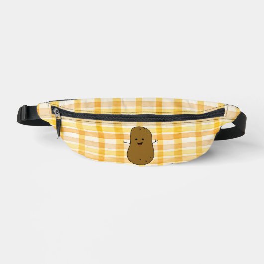 Yellow Gingham Brown Potato Bauchtasche (Vorderseite)