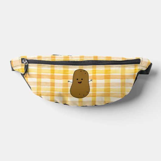 Yellow Gingham Brown Potato Bauchtasche (Ablage )