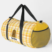 Yellow Gingham Brown Potato Custom Duffle Bag (Rechte Ecke)