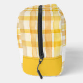 Yellow Gingham Brown Potato Custom Waschbeutel (Rechts)