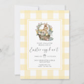 Yellow Gingham Bunny Easter Egg Hunt Einladung (Vorderseite)