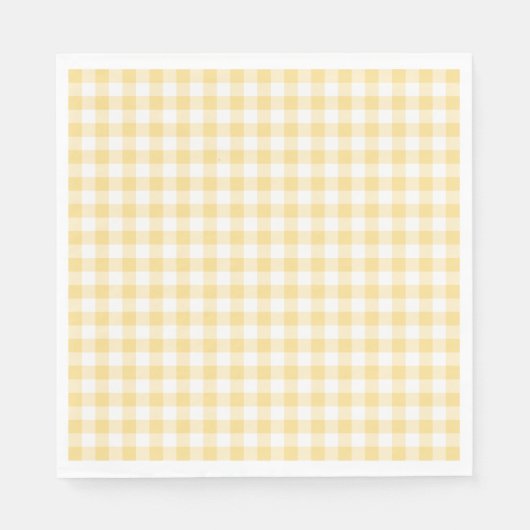 Yellow Gingham Coquette Bow Party Dessert Serviette (Vorderseite)