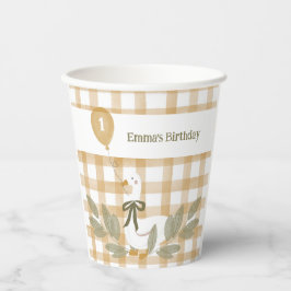 Yellow Gingham Farm Albern Gänseballon Pappbecher