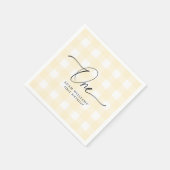 Yellow Gingham First Birthday Paper Napkin Serviette (Ecke)
