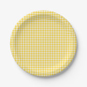 Yellow Gingham First Birthday Paper Teller (Vorderseite)