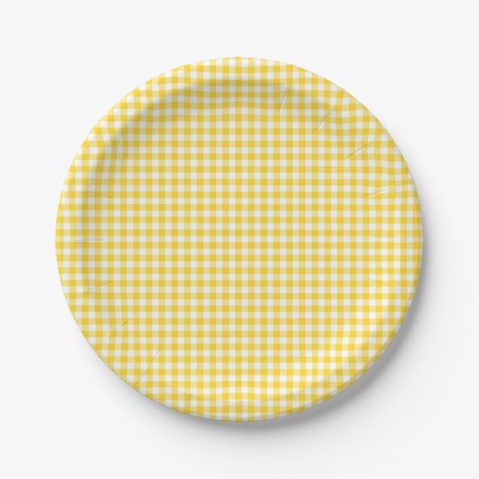 Yellow Gingham First Birthday Paper Teller (Vorderseite)