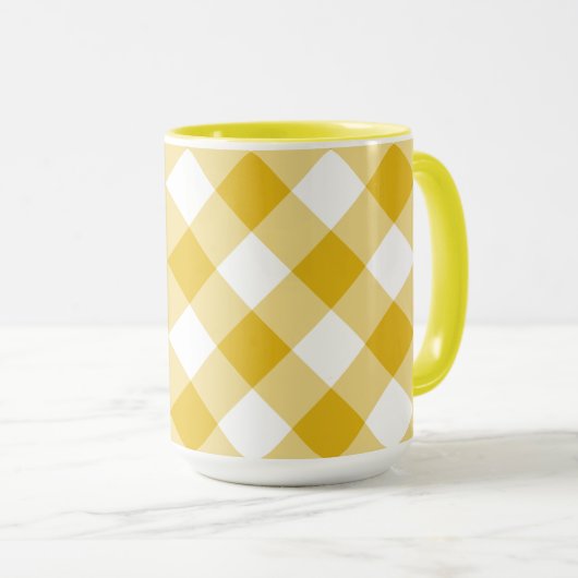 Yellow Gingham Gift Tasse (VorderseiteRechts)