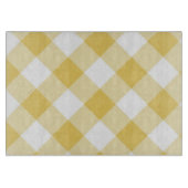 Yellow Gingham Glass Cutting Board Schneidebrett (Vorderseite)
