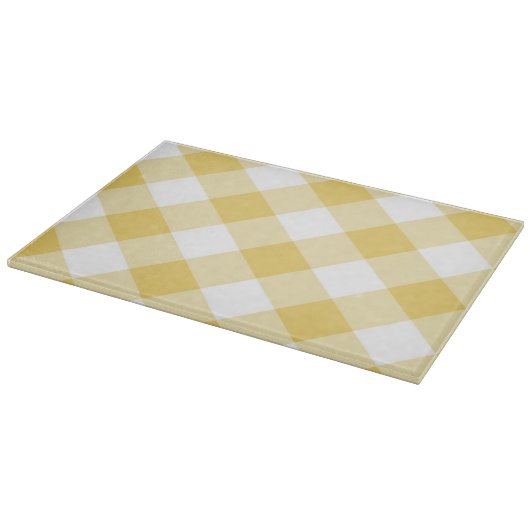 Yellow Gingham Glass Cutting Board Schneidebrett (Ecke)