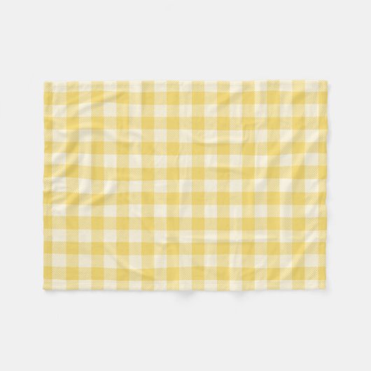 Yellow Gingham Kariert Fleece Blanket (Vorderseite (Horizontal))