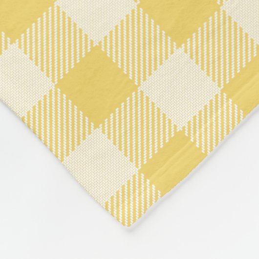 Yellow Gingham Kariert Fleece Blanket (Ecke)