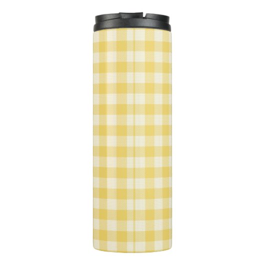 Yellow Gingham Kariert Monogram Thermal Tumbler Thermosbecher (Rückseite)
