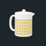 Yellow Gingham Kariert Teapot<br><div class="desc">Gelber und weißer Gingham kariert. Wenn Sie dies in einer anderen Farbe wünschen,  klicken Sie auf den Button "Anpassen" oben und ändern Sie das Gelbe in eine beliebige Farbe. In der Kollektion finden Sie weitere Koordinierungsartikel in unserem Shop!</div>