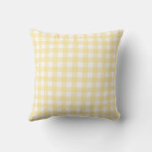 Yellow Gingham Kariert Throw Kissen (Rückseite)