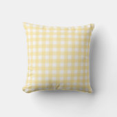 Yellow Gingham Kariert Throw Kissen (Vorderseite)