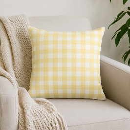 Yellow Gingham Kariert Throw Kissen